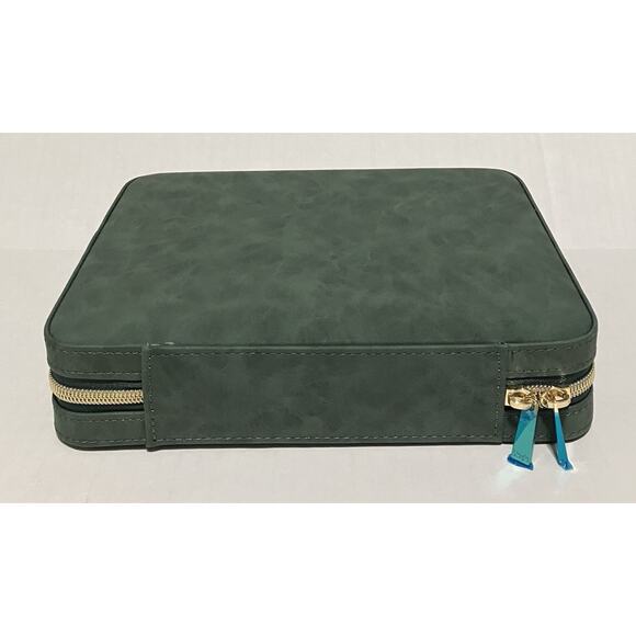 Microfiber Leather Travel Backgammon Set Zip Closure w Wristlet All Pieces NWOB - Picture 8 of 11